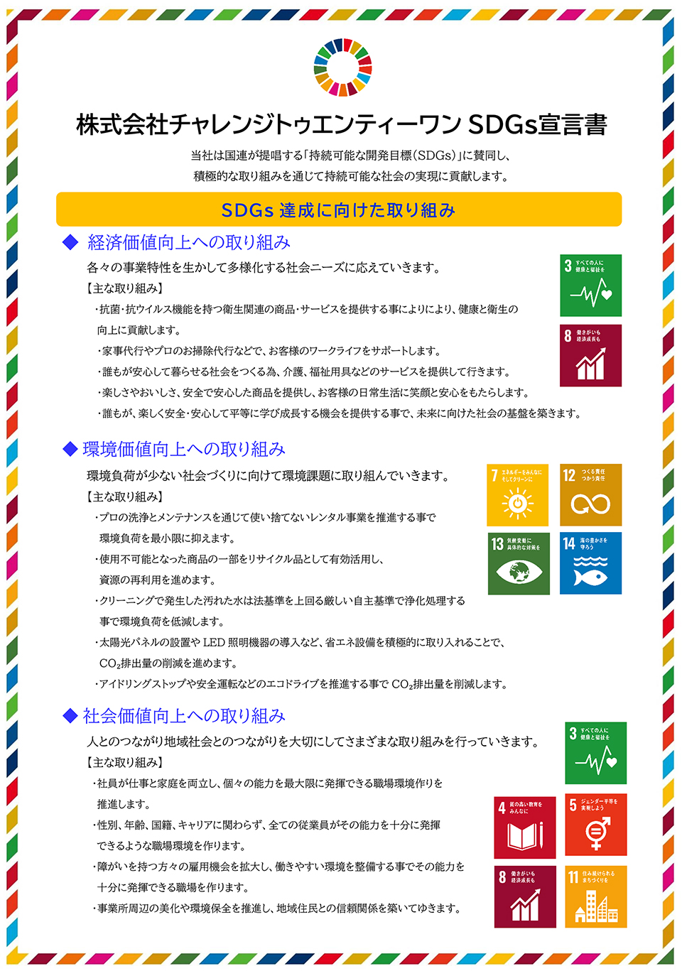 SDGs宣言書